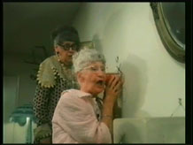 The old ladies get wet.